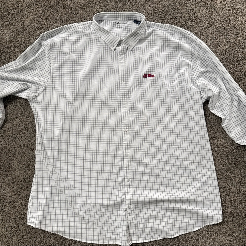 Horn Legend Ole Miss Rebels Button Down Football Mens 4XLT